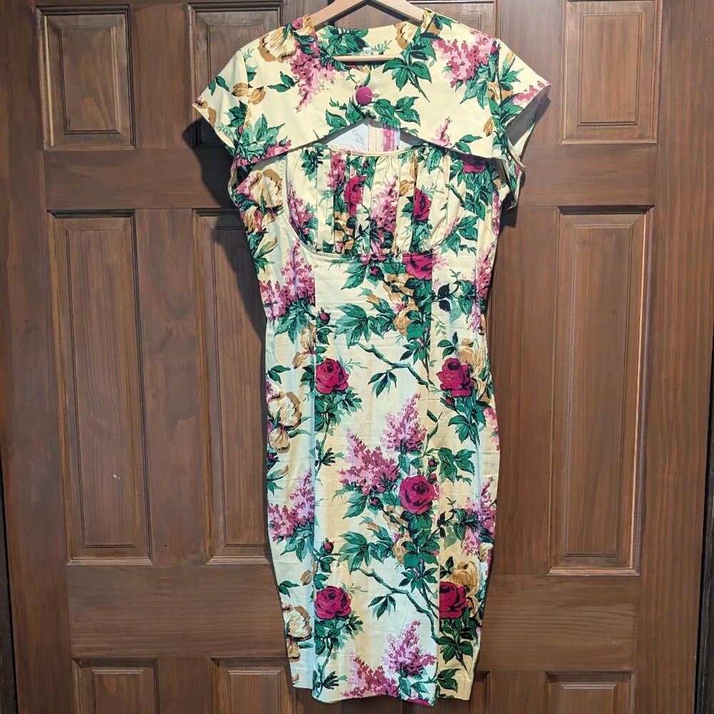 Pinup Girl Clothing Pinup Couture Vintage Floral Dress (Large)